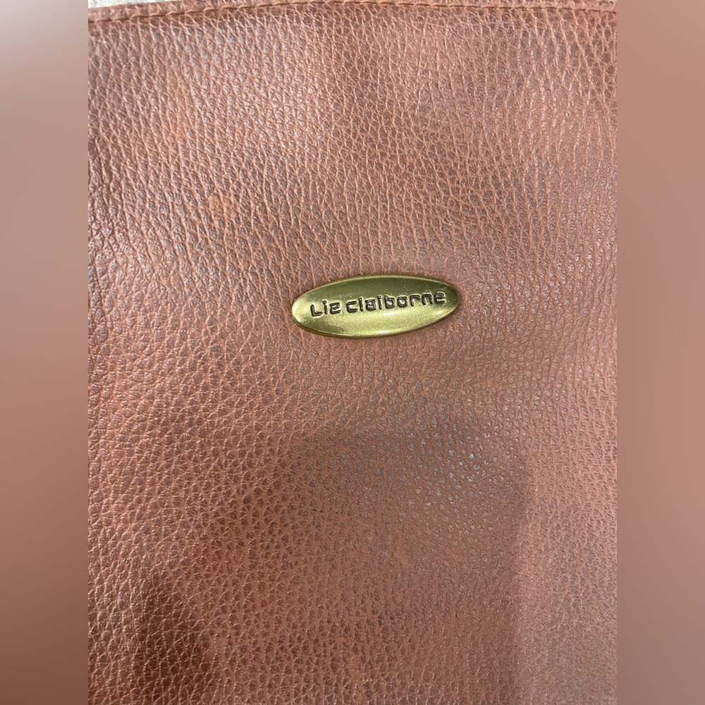 Liz Claiborne Tan Leather Tote - Picture 3 of 13